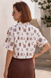 AOP Swanwhite Brown Oversized Crop Shirt