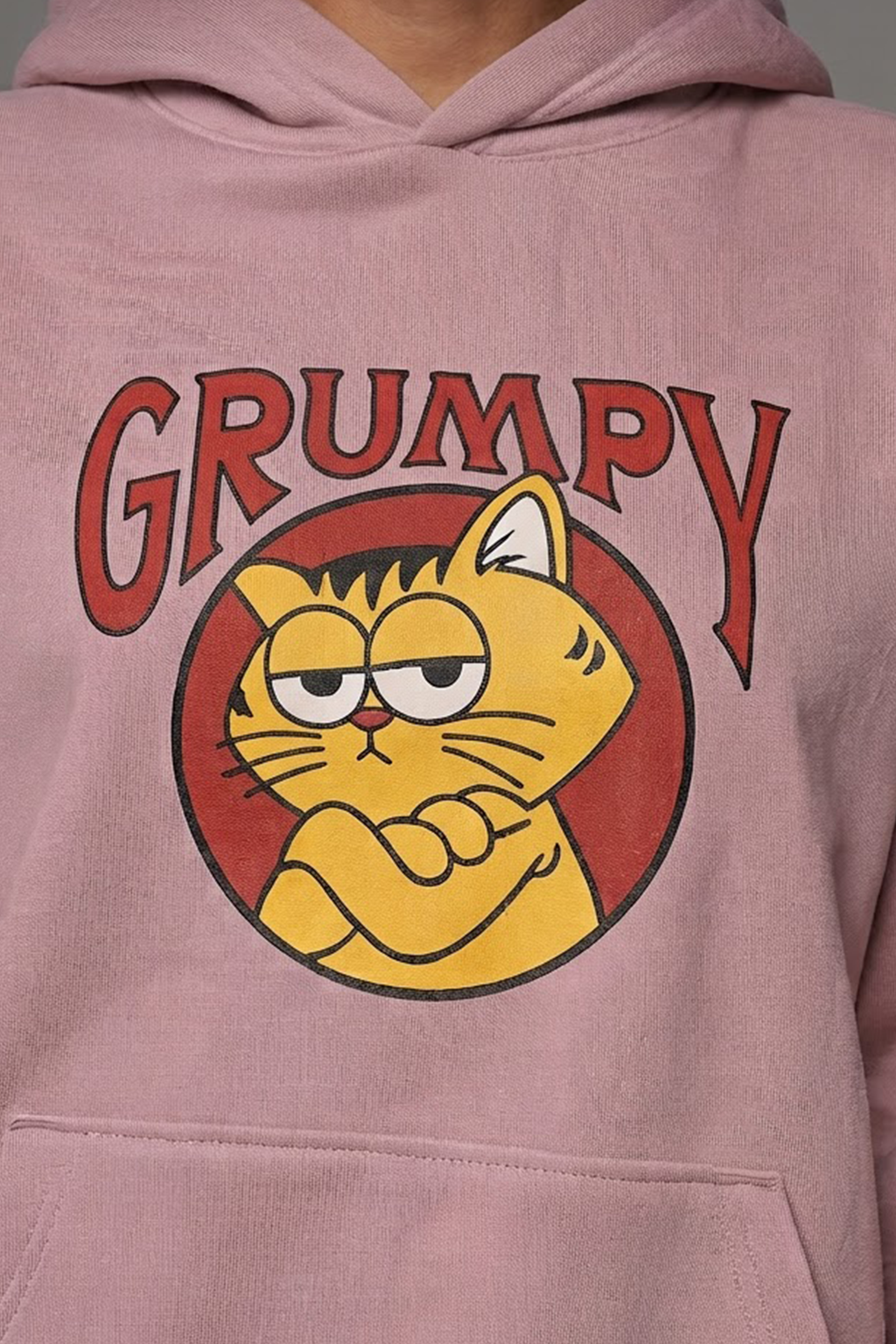 Grumpy Pink Oversized Printed Hoodie