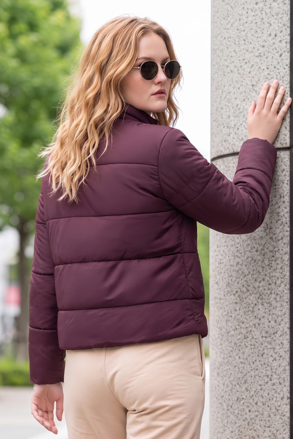 BURGUNDY LUXE PUFFER JACKET