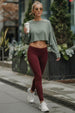 Brown Regular Fit Plain Legging