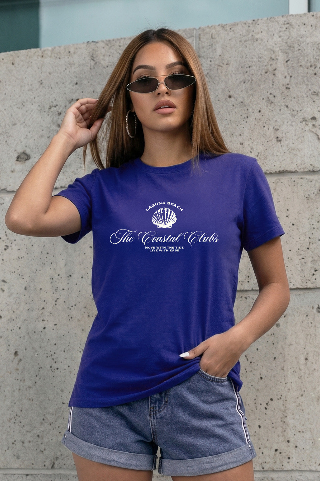 The Coastal Clubs Royal Blue Printed Regular Fit T-Shirt