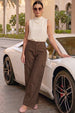 Brown Structured 5 Pocket Straight Fit Woven Cargo