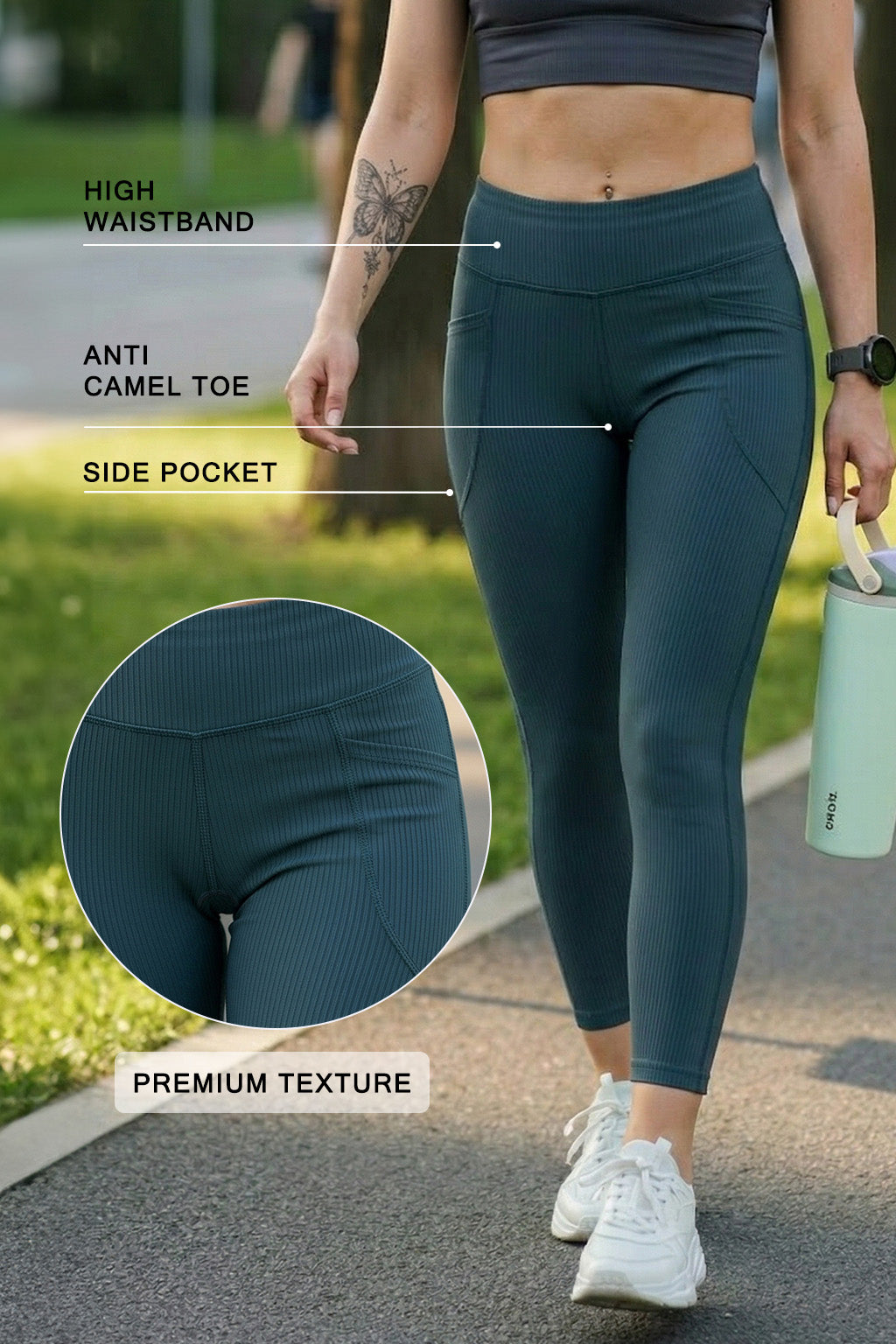 Rama Textured 2 Pocket Skin Fit Legging