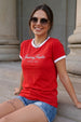 Juneberry Paradise Red Regular Fit Printed T-shirt