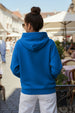 Stay Weird Blue Printed Oversized Hoodie
