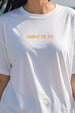 Sound Of Sea White Graphic Printed Oversized T-Shirt