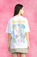 Sound Of Sea White Graphic Printed Oversized T-Shirt