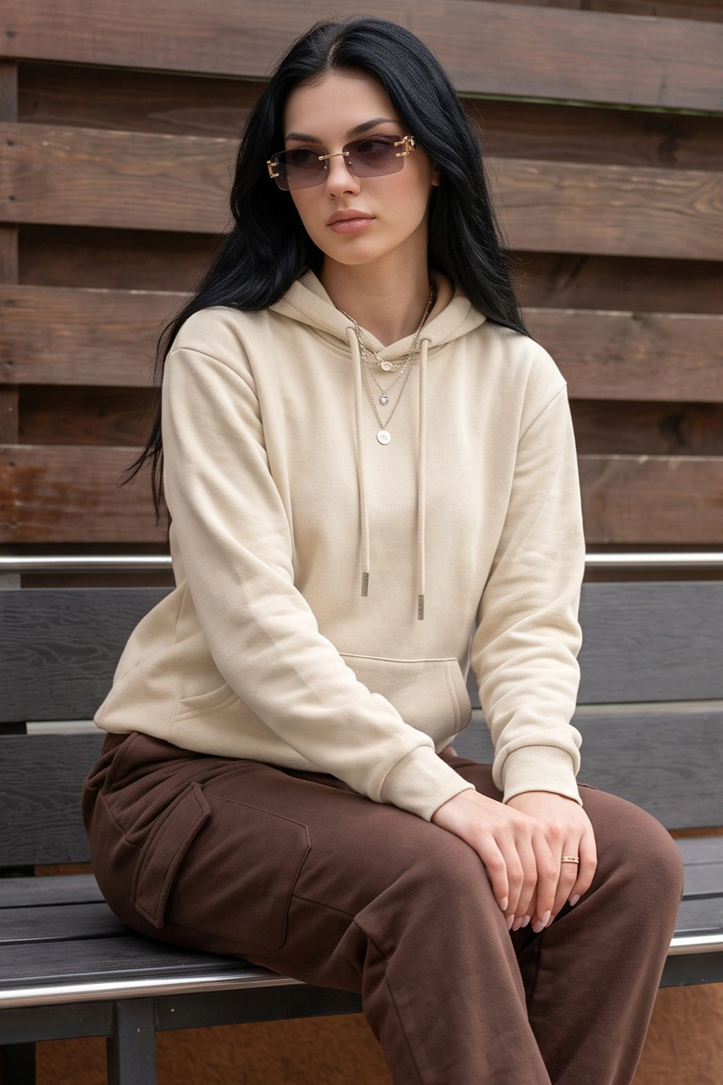 Marshmallow Plain Spun Regular Fit Hoodie