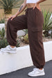 Brown Solid Baggy Fit Cargo Jogger