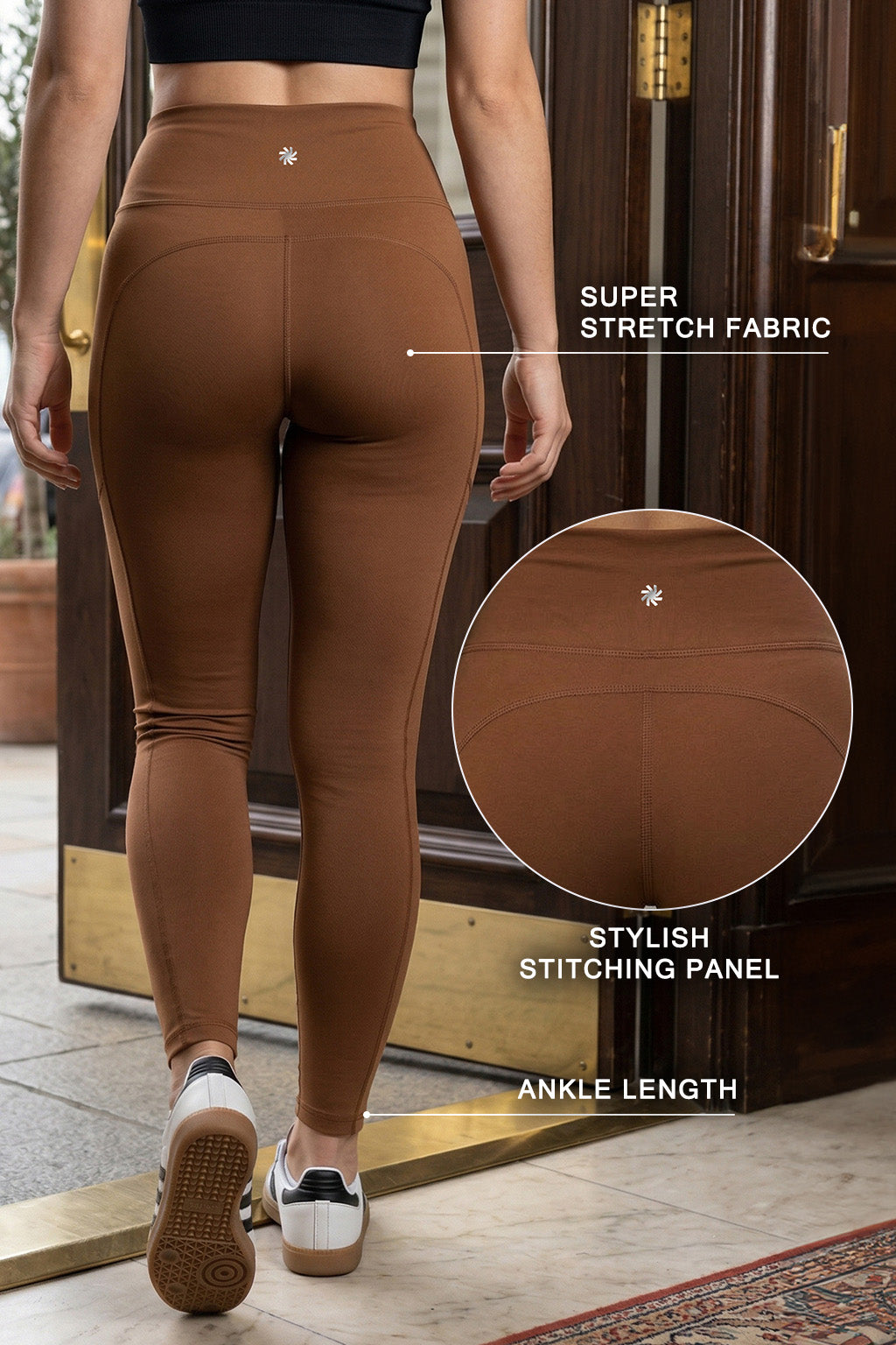 Chocolate Plain 2 Pocket Skin Fit Legging
