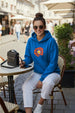 Stay Weird Blue Printed Oversized Hoodie
