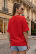 California Red Oversized Typographic T-Shirt
