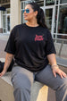 Slow Down Black Plus Size Printed T-shirt