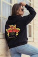 Girls Rock Black Maroon Oversized Printed Hoodie
