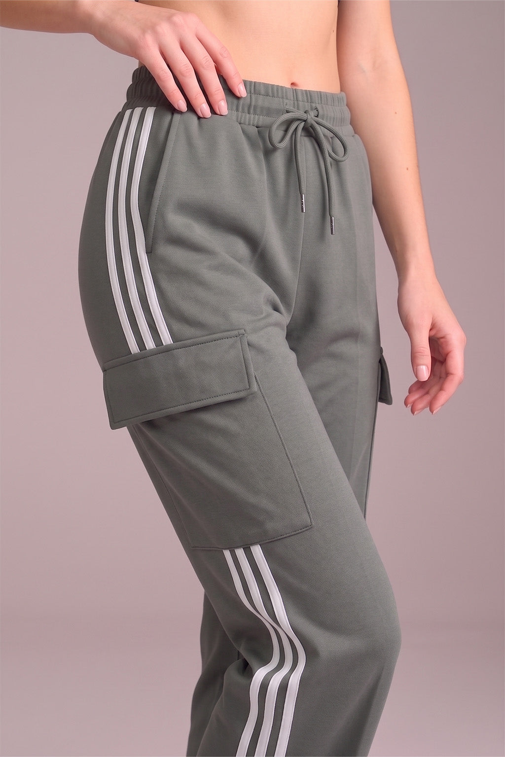 Grey Everyday Street line 4 Pocket Knitted Cargo Track Pant