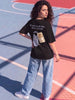 Do Not Disturb Black Oversized Printed T-Shirt