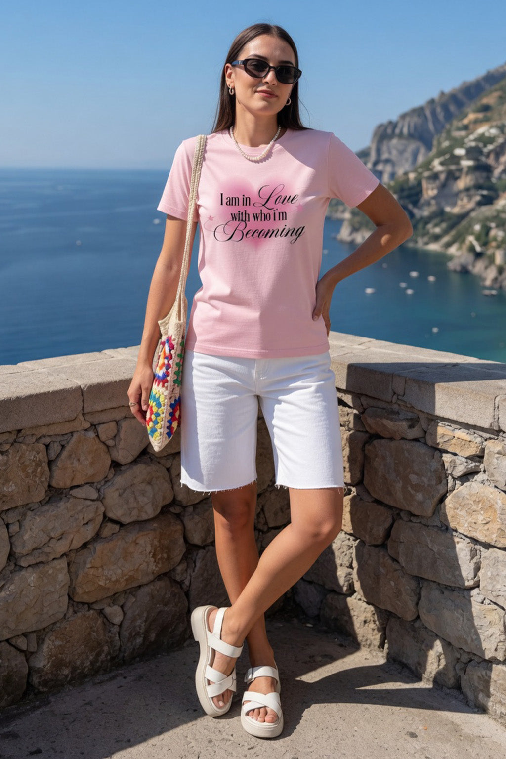 I'm In Love Rosewater Printed Regular Fit T-Shirt
