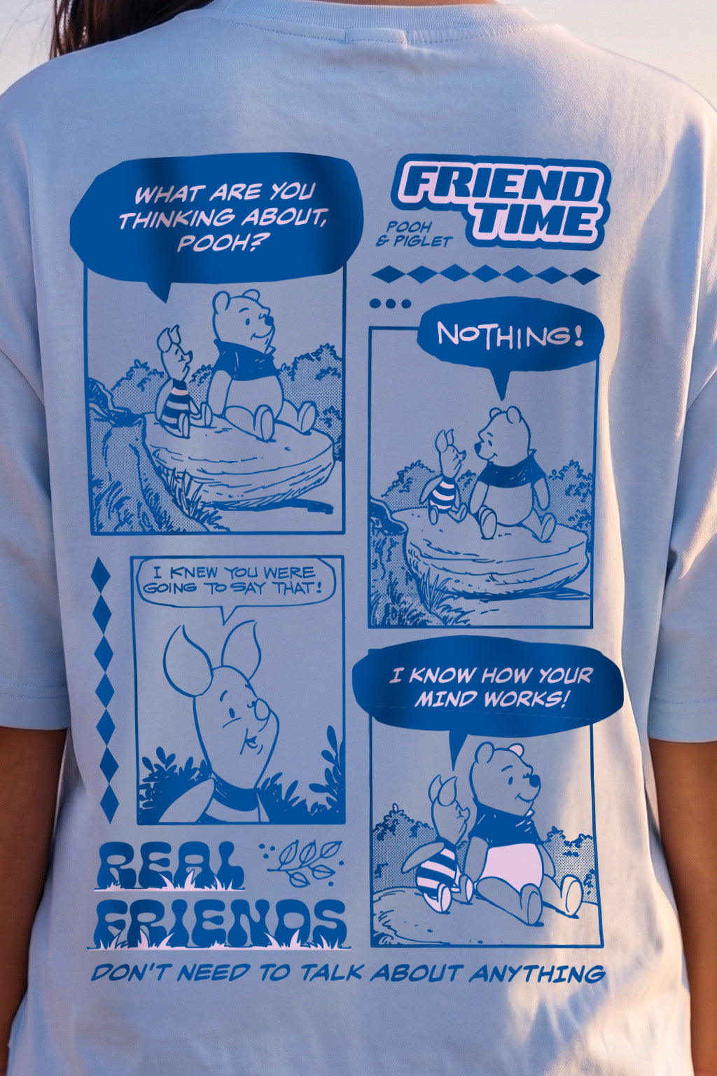 Pooh & Piglet Dutch Canal Oversized Graphic T-Shirt