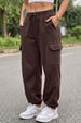 Brown Solid Baggy Fit Cargo Jogger
