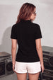 Black Plain Cotton Regular Slim Fit Polo T-Shirt