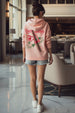 Cherry Infusion Pink Oversized Printed Hoodie