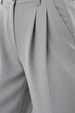 Grey High Rise Pleated Wide-Leg  Korean Pants
