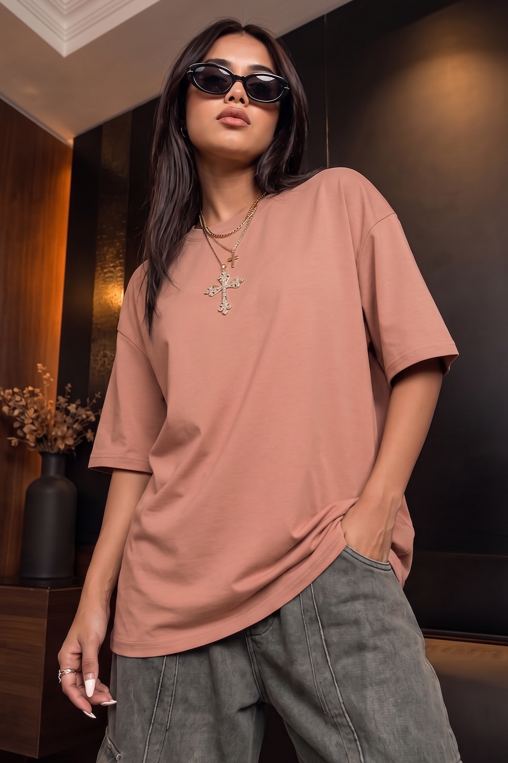 Cork Plain Oversized T-Shirt