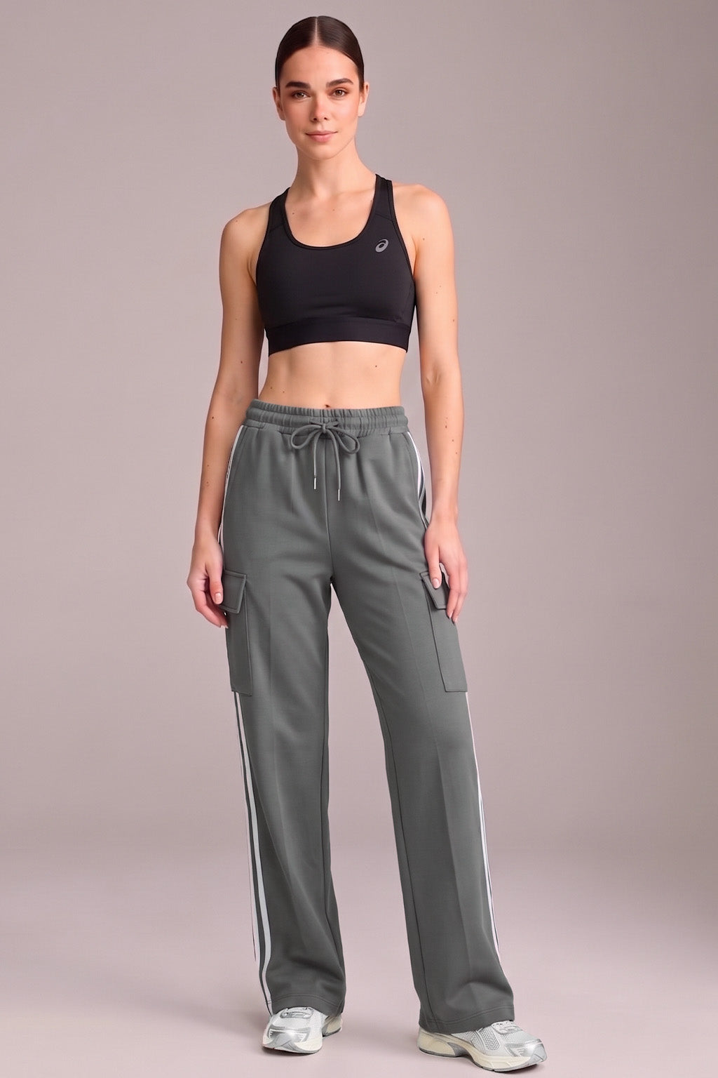 Grey Everyday Street line 4 Pocket Knitted Cargo Track Pant