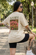 Blooming Swanwhite Oversized Graphic Printed T-Shirt
