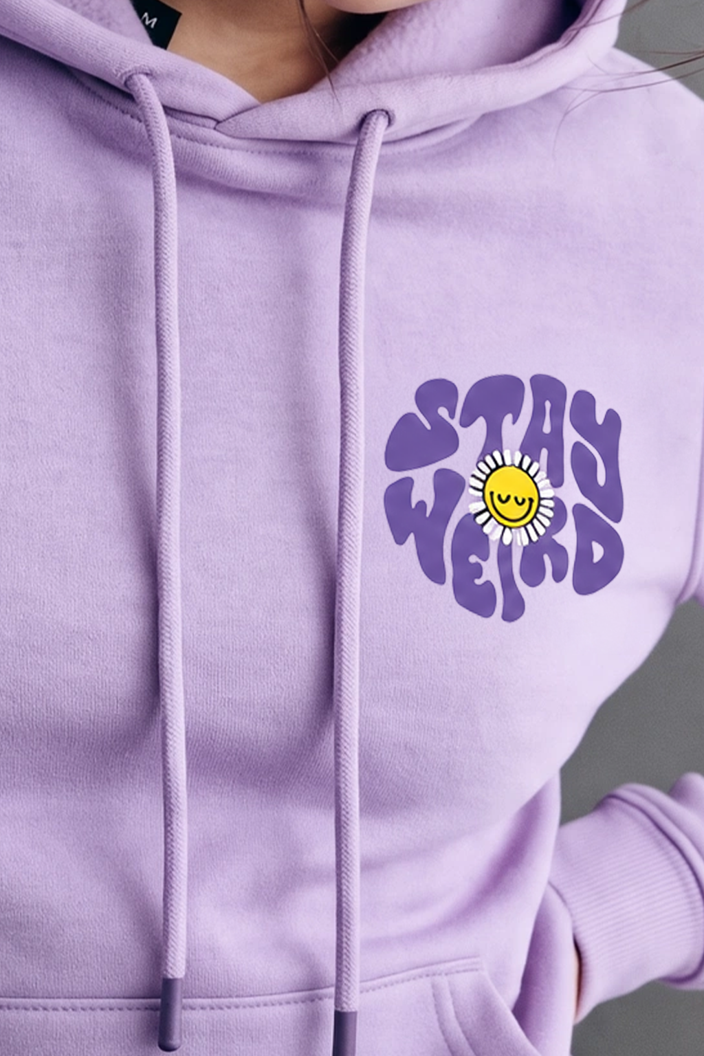 Stay Weird Lilac Regular Fit Hoodie