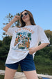 Los Angeles White Oversized Graphic Printed T-Shirt