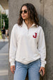 Juneberry White Oversized Printed Sweatshirt