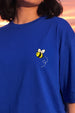 Rock And Roll Royal Blue Oversized Fit Graphic T-Shirt