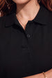 Black Plain Cotton Regular Slim Fit Polo T-Shirt