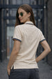 Stripe Collar Marshmallow Regular Fit Premium Pique Lycra Polo T-Shirt
