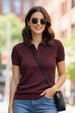 Elite Diamond Wine Regular Fit Flatknit Premium Polo T-Shirt