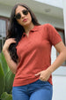 Elite Diamond Orange Regular Fit Flatknit Premium Polo T-Shirt