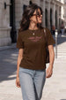 Malibu Beach Brown Printed Regular Fit T-Shirt