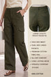 Olive Structured 5 Pocket Straight Fit Woven Cargo