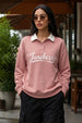 Juneberry Peach Oversized Printed Sweatshirt