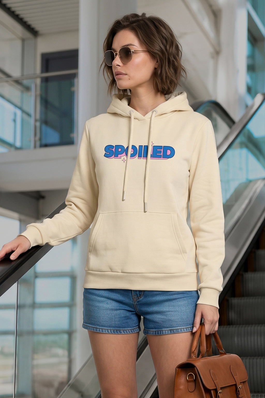Spoiled Marshmallow Regular Fit Printed Hoodie