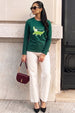 Crocodile Printed Green Full Sleeve Regular Fit T-Shirt