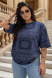 Paisley Navy Plus Size Oversized T-shirt