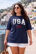USA Navy Plus Size Printed T-shirt