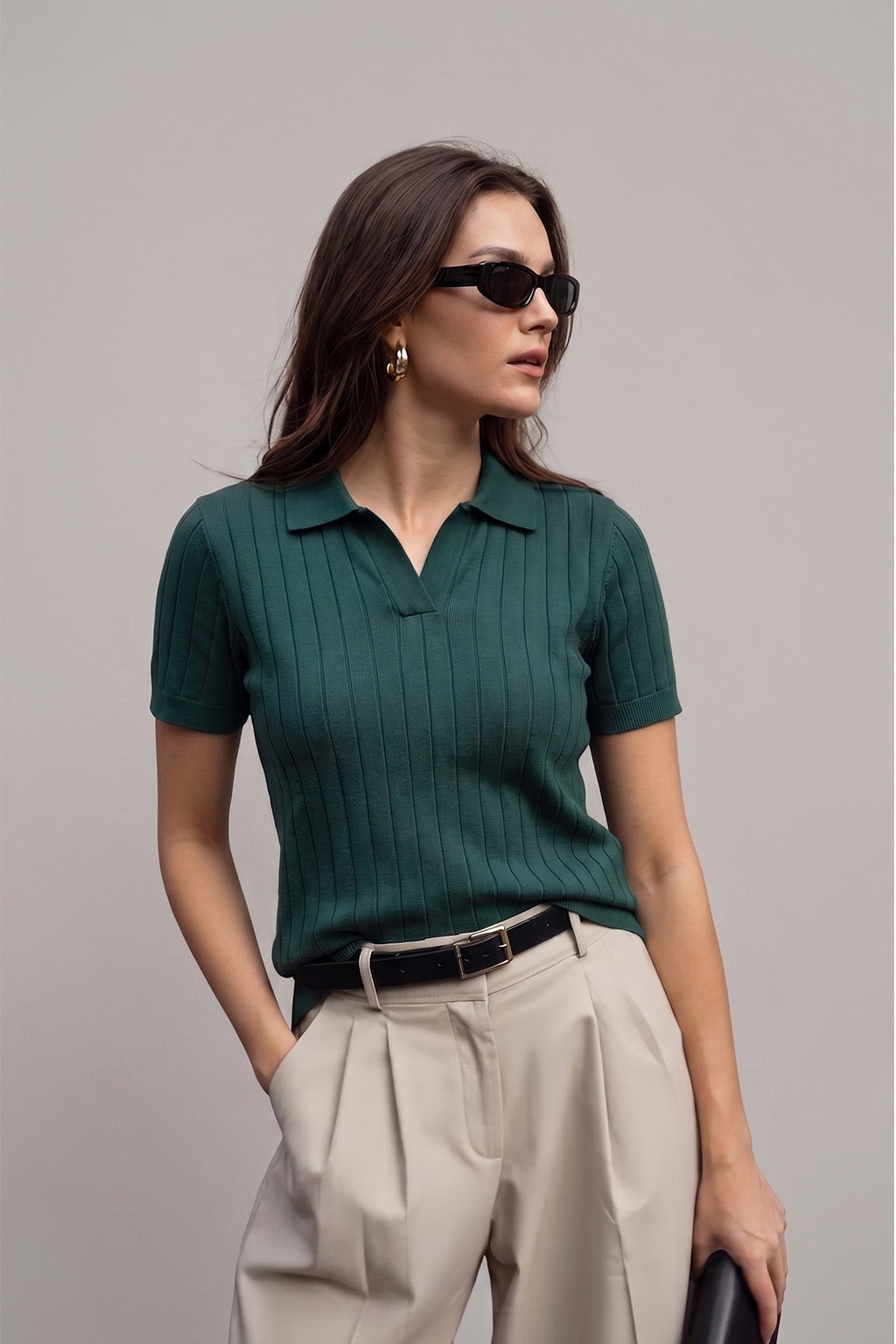 Elite Diamond Green Regular Fit Flatknit Premium Polo T-Shirt