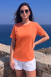 Orange Plain Regular Fit T-Shirt