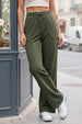 Olive Plain Wide Leg Track pant