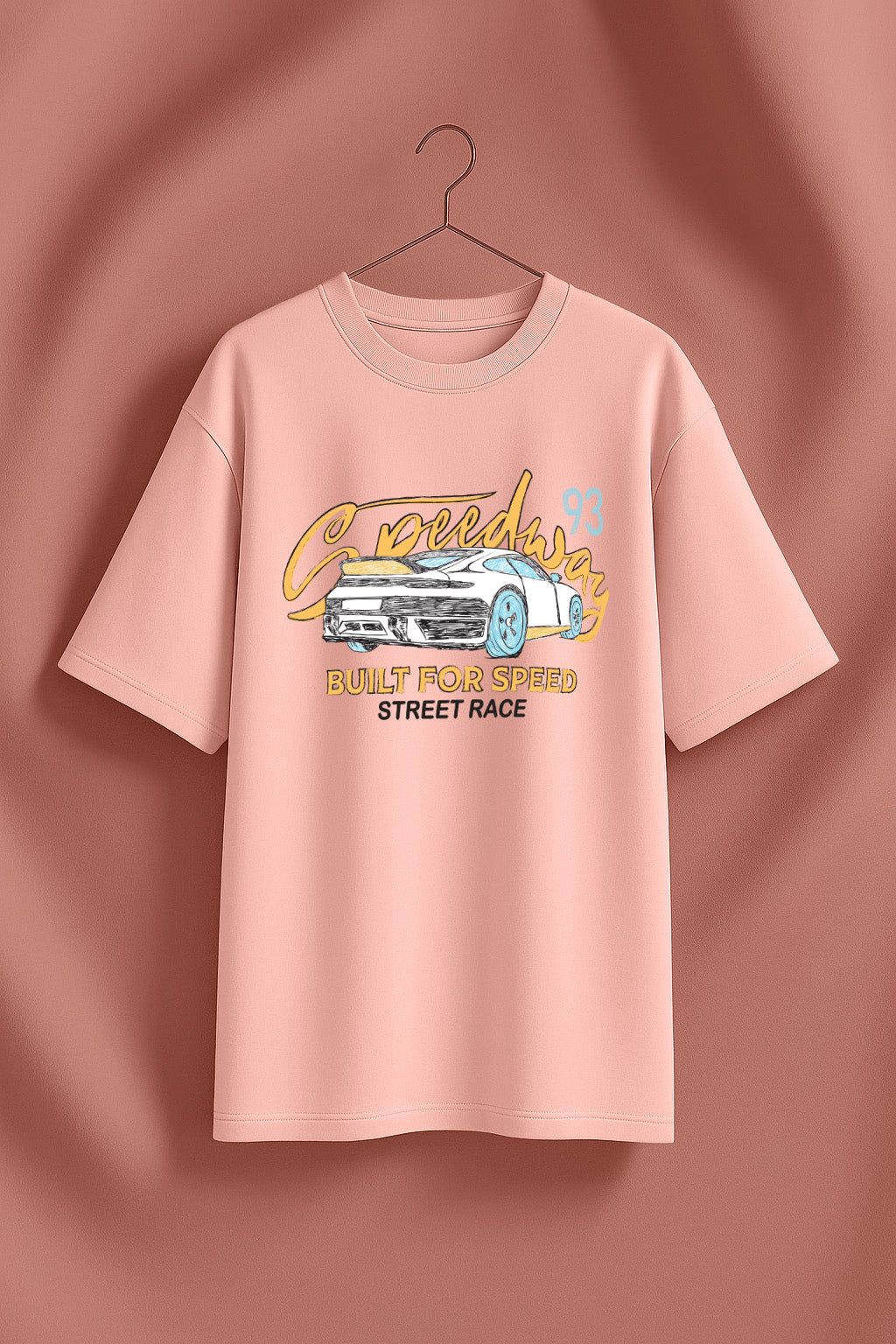 Street Race Rose Water Oversized Graphic T-Shirt