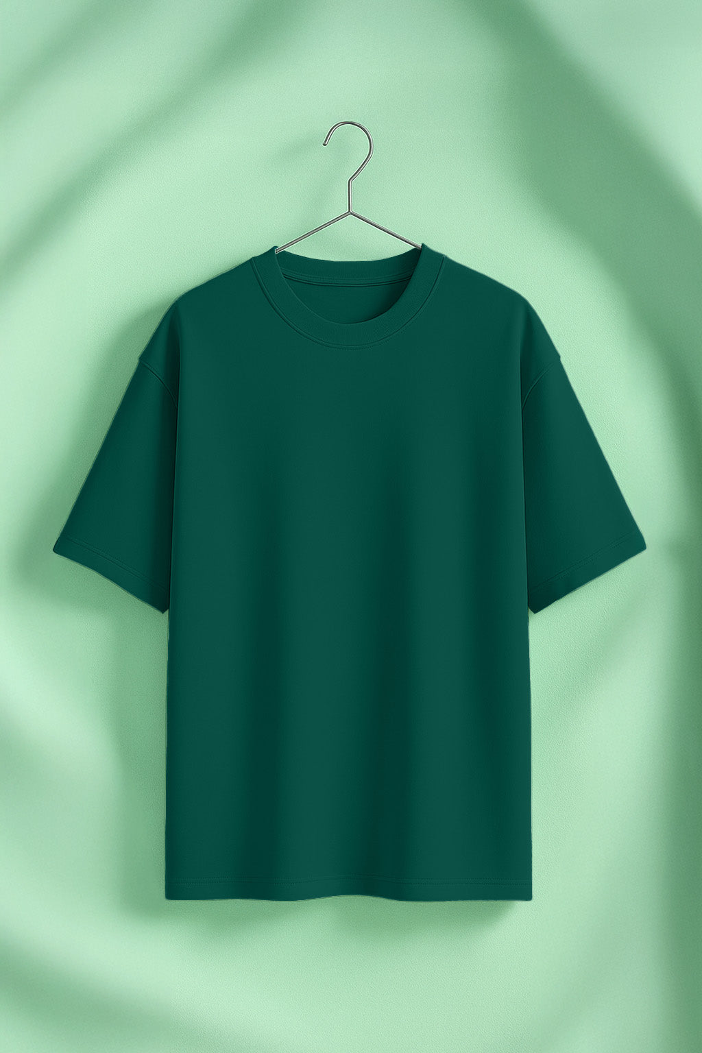 Green Plain Plus Size T-shirt