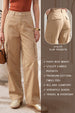 Taupe Plain 5 Pocket Straight Fit Woven Cargo